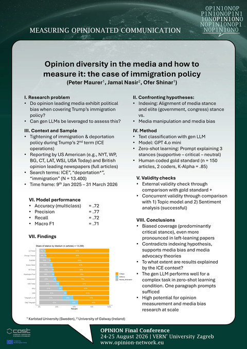 Peter Maurer, Jamil Nasser, & Ofer Shinar: Opinion diversity in the media and how to measure it
